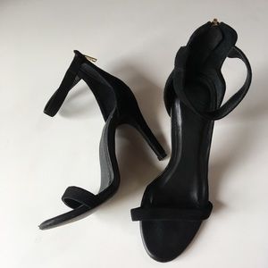 Joie suede and leather black strappy heels